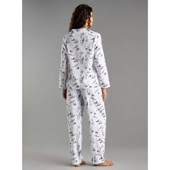 MAX FASHION All-Over Snoopy Print Pyjama Set-WHite
