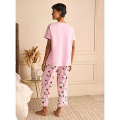 MAX FASHION Hello Kitty Print Cotton Pyjama Set-Pink