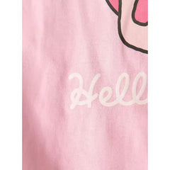 MAX FASHION Hello Kitty Print Cotton Pyjama Set-Pink