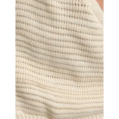 Textured Zip Through Hooded Sweater Cream