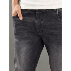 MAX FASHION Plain Slim Fit Jeans-Black