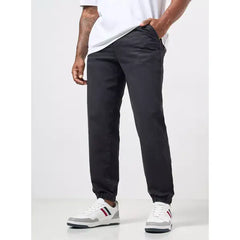 MAX FASHION Plain Stretchable Jogger Jeans-Black