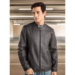 Plain Biker Jacket - Black