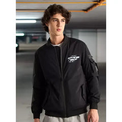 Printed Bomber Jacket - Black