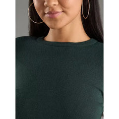 Ribbed Jumper with Crew Neck and Long Sleeves Green