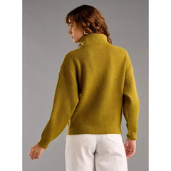 Textured Turtle Neck Sweater with Long Sleeves