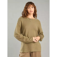 Textured Crew Neck Sweater Green