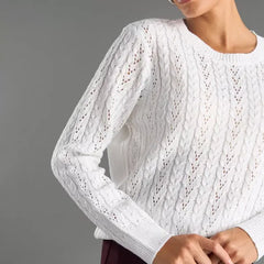 Lurex Textured Sweater white