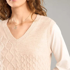 Textured Twofer Sweater brown