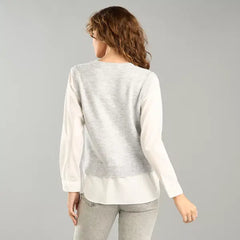 Textured Twofer Sweater gray