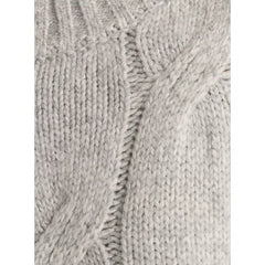 Cable Knit Twofer Top gray