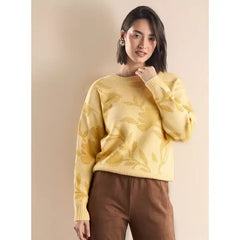 Floral Jacquard Sweater Yellow