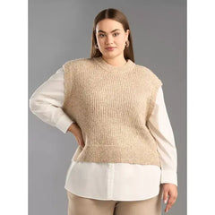 Textured Twofer Top brown