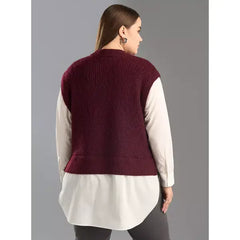 Textured Twofer Top red