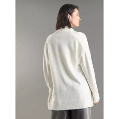 Plain Open Front Cardigan White