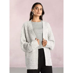 Pearl Embellished Cardigan gray