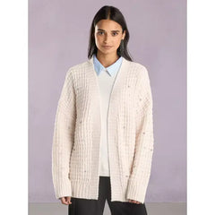 Pearl Embellished Cardigan white
