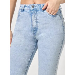 MAX FASHION High Waist Mom Jeans-Blue