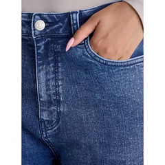 MAX FASHION High Waist Mom Jeans-Blue