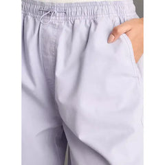 MAX FASHION Plain Parachute Jeans with Pockets-purple