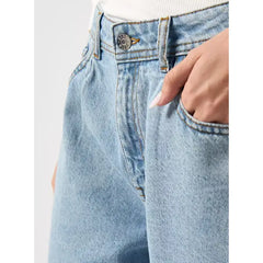 MAX FASHION Frayed Detail Straight Fit Jeans-Blue