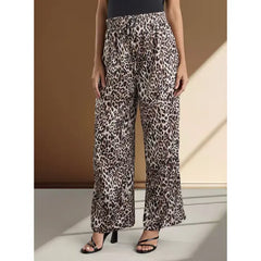 MAX FASHION Animal Print Wide Leg Maternity Pants-Multicolour