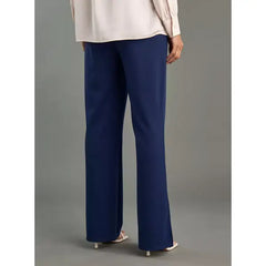 MAX FASHION Plain Wide Leg Maternity Treggings with Slit Detail- Blue