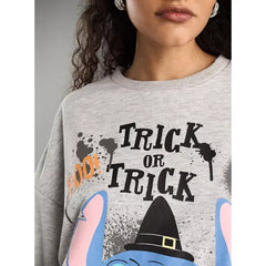 MAX FASHION Stitch Print Sweatshirt-Gray