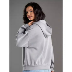 MAX FASHION Hello Kitty Print Hooded Sweatshirt-Gray