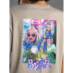 MAX FASHION Bratz Print T-shirt-Gray