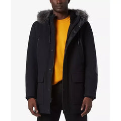 Men's Dawson Hooded Parka with Faux-Leather & Faux-Fur Trim