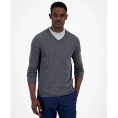 Men's Solid V-Neck Cotton Sweater
