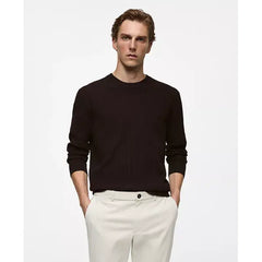 MANGO Men's Slim-Fit Ribbed Cotton Knit Sweater