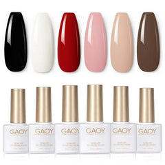 GAOY 6-Color Soak-Off UV Gel Nail Polish Sets