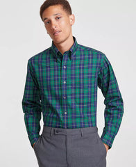Club Room Men's Plaid Dress Shirt