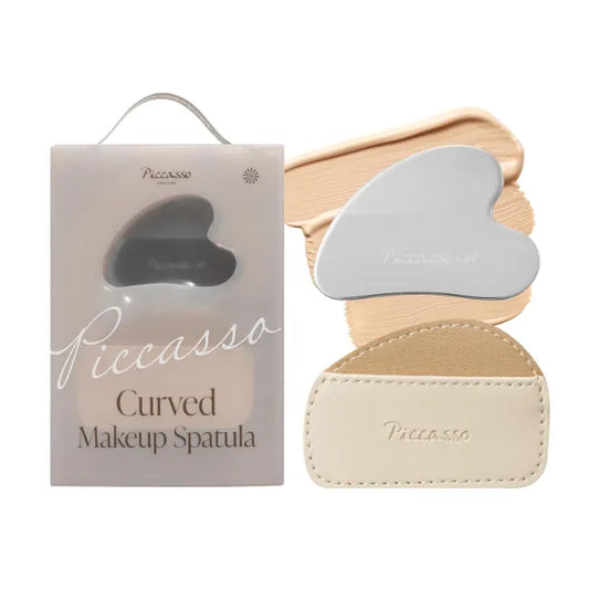 Piccasso Professional Makeup Spatula β Stainless Steel Foundation Tool with Leather Case