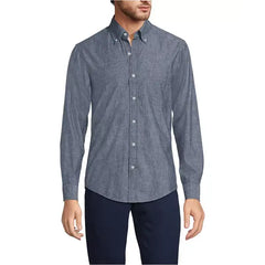 Lands' End Men's Long Sleeve Chambray Shirt