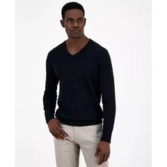 Men's Solid V-Neck Cotton Sweater