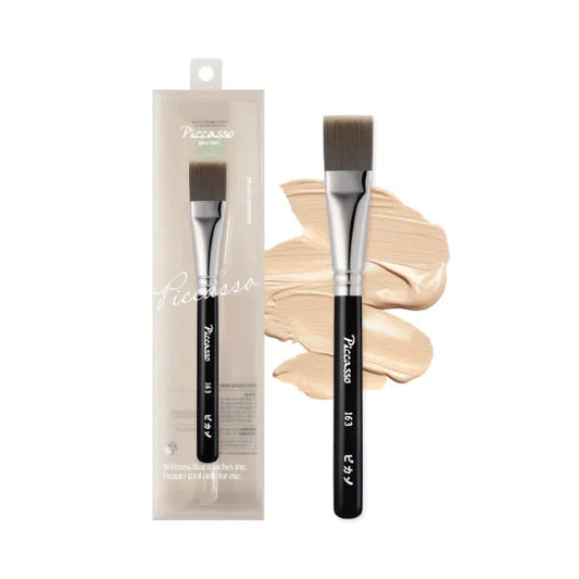 Piccasso Professional Foundation Brush Collection β Korean Makeup Tools for Liquid & Cream | Spatula, Flat, Angled & Tapping Brushes for Seamless Flawless Finish
