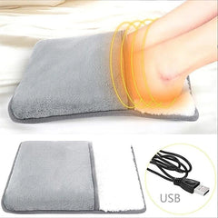 PAVEOS Electric Foot Warmer - USB Heated Pad with Plush Cover for Quick Warmth