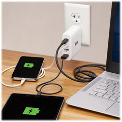 Tripp Lite 4-Port Compact USB Wall Charger 100W GaN - 2 USB-C PD + 2 USB-A Ports, Fast Charging - White