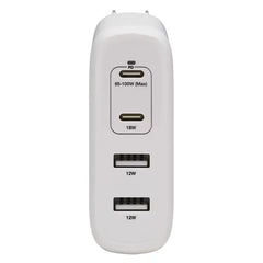 Tripp Lite 4-Port Compact USB Wall Charger 100W GaN - 2 USB-C PD + 2 USB-A Ports, Fast Charging - White