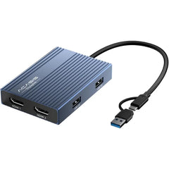 ACASIS USB-C to Dual HDMI DisplayLink Adapter – 4K@60Hz Docking Station with 2 HDMI, 3 USB-A Ports & 100W PD Charging, USB-A/C to Dual Monitor Adapter for Mac M1/M2/M3 & Windows