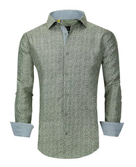 Azaro Uomo Men's Slim Fit Business Nautical Button Down Dress Shirt