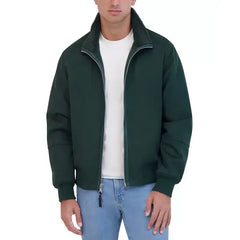 Men's Faux Suede Bomber with Sherpa Stand Collar