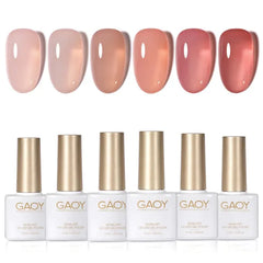 GAOY 6-Color Soak-Off UV Gel Nail Polish Sets