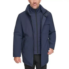 Men's Harcourt Car Coat with an Attached Self Fabric Bib