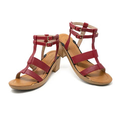 Solely Jane Jamaica Heel with Brown Base Option - Red