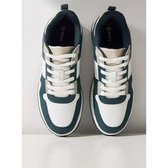 Panelled | Sneakers with Lace-Up Closure - Blue