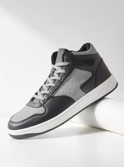Panelled | Hi-Top Sneakers with Lace-Up Closure